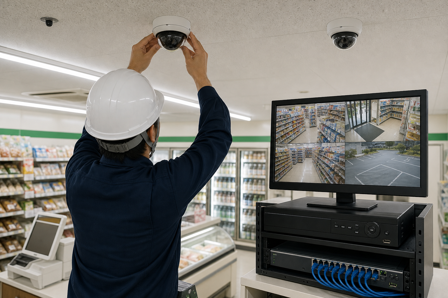 店舗の防犯システム更新イメージ
